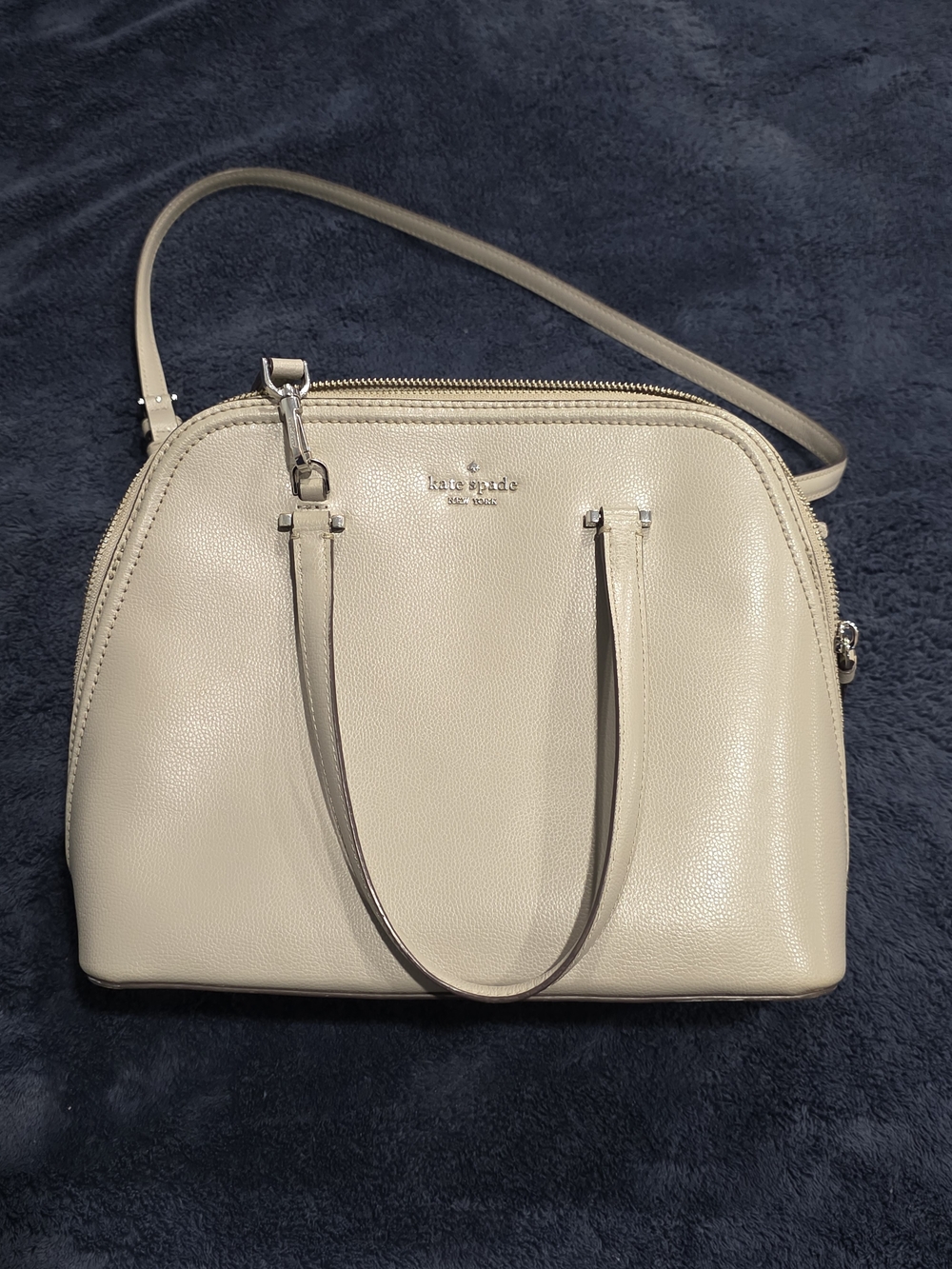 Kate Spade Cream Leather Dome Satchel - Neutral Cream Handbag